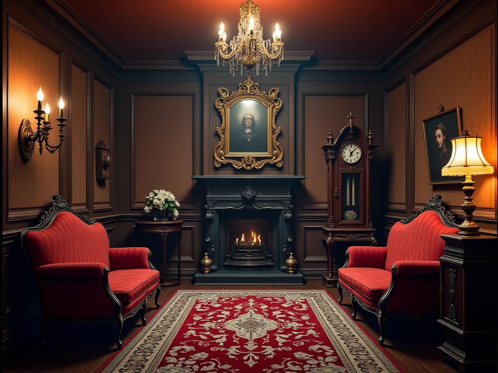 Sala de escape ambientada en mansión victoriana con misterio
